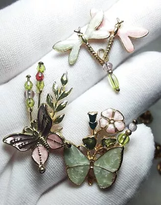 Vintage Butterfly Dragonfly Brooch Set Of Three Jenny Buchanan (BY) • $21
