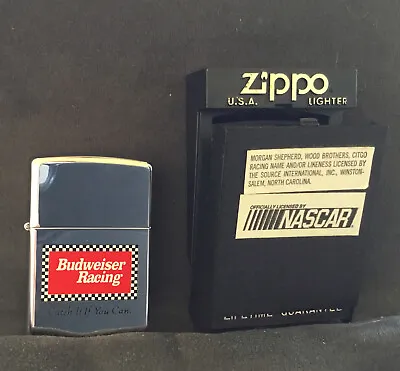 $25.80 • Buy Zippo Lighter 1995 Budweiser Racing Perfect Condition In Case! Not Fired! Nascar