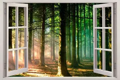 Majestic Forest 3D Window View Decal WALL STICKER Decor Art Mural Nature FS • $49.49