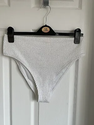 Ladies White Crinkle H&M Bikini Bottom Briefs - Size 18 EUR46 • $2.46