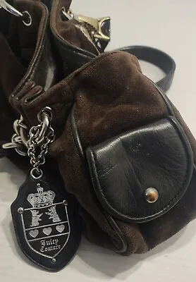 $45 • Buy Juicy Couture Satchel Womeb Black Bag Handbag Purse Velour Vintage Y2K 