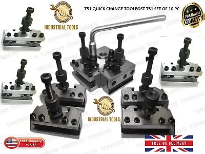 10 Piece T1 T51 Quick Change Tool Post Set Hardened & Ground For Boxford Lathes • $436.18