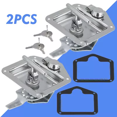 2X Folding T Handle Lock Latch Trailer Truck Camper Tool Box Stainless Steel AU • $36.08