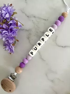 Personalised Dummy Clip - Custom Pacifier Chain - Newborn Gift Soother Holder • $11.87