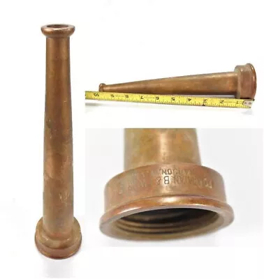 Vintage POWHATAN Brass Fire Hose Water Nozzle 10  • $32.99