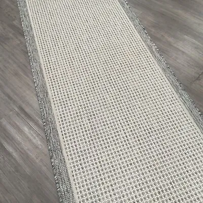 80cm Width Runner Cream Grey Flatweave Hallway Carpet Runner Rug Mat Long • $99