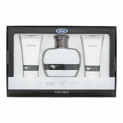 Ford Mustang White EDT 100ml After Shave Balm 100ml Hair & Body Wash 100ml Set • £18