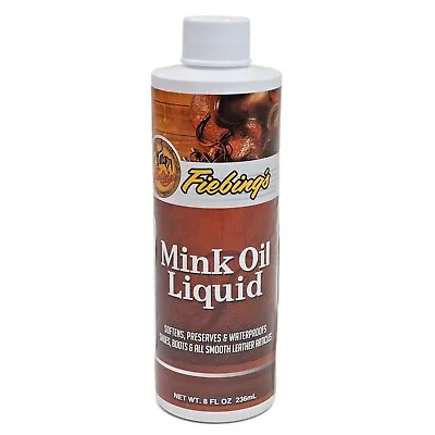 Fiebing's Mink Oil Liquid To Soften/Preserve/Condtion Leather - 8 Ounce Bottle • $11.95