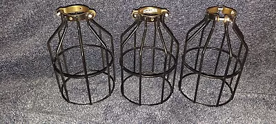 Black Metal Wire Cage Industrial Shade Vintage Style Bulb Clamp On Guard Shade • $12.15