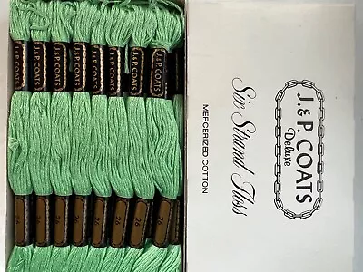 J&P Coats Embroidery Floss #26 Nile Green Box Of 24 New • $6.99