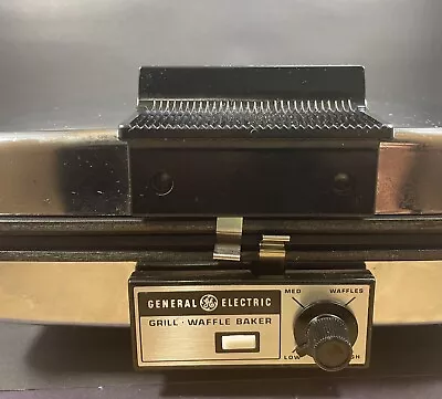 Vintage GE General Electric Chrome Waffle Iron Maker Grill A2G48T Tested Working • $49.99