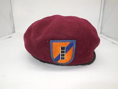 I3 Military Police Beret With Patch And Bars Burgundy Beret • $34.99