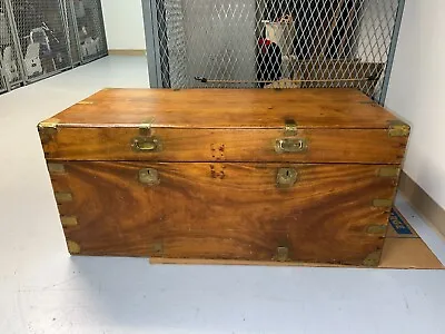 19th Century Camphor Wood Military Campaign Trunk Chest Minus Keys • $1750