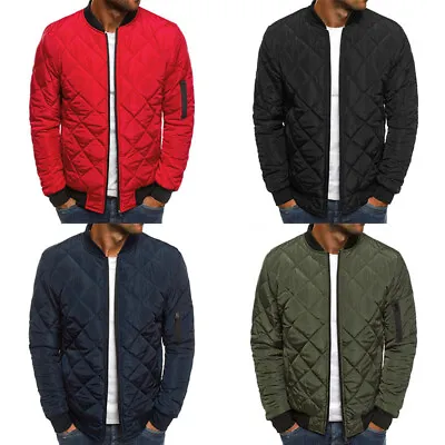 Men's Hooded Puffer Jackets Lightweight Bubble Winter Warmer Zip Ski Down Coat ☆ • $22.35