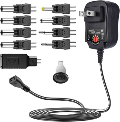 $21.92 • Buy 12W Universal AC Adapter Reversible Polarity Multi Voltage DC Power Supply, With
