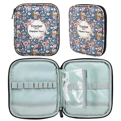 Crochet Holder Slots Empty Crochet Hook Case Portable Travel Crochet Storage Bag • £8.59