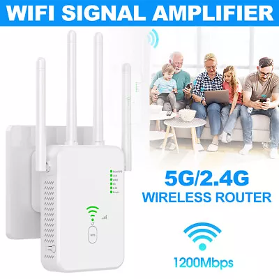 1200Mbps Dual Band 5G WiFi Extender Signal Booster Internet Amplifier Repeater • $33.99