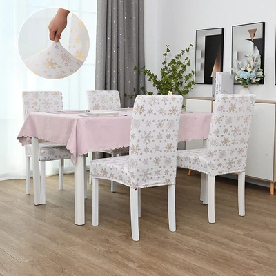 1-8Pcs Snowflake Christmas Banquet Chair Covers Dining Seat Slipcover Protector • $19.89