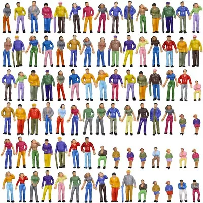 100pcs Model Trains 1:75 Painted Figures OO HO Scale Gauge People 1:64 Scale Use • $19.99