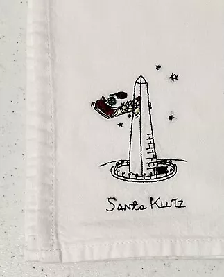 Santa Klutz Merry Masterpieces Napkin 1999 Washington Monument Christmas 16x 15” • $3.95