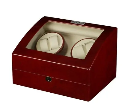 Diplomat Estate Cherry Wood Quad Automatic Watch Winder Display Storage Case NEW • $249