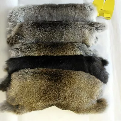 5PCS Natural Rabbit Skin Pelt Fur Hides Leather Tanned Craft Skin Bunny Leather • $27.54