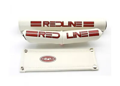 Old School Bmx Redline Vinyl Studded Retro 80's V Bar Pad Set White • $149