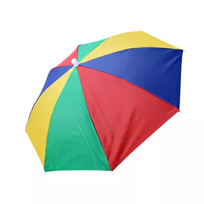  Silver Glue Head-Mounted Umbrella Cap Outdoor Hat Kids Umbrellas • £9.39
