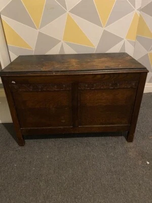 Vintage Wooden Storage Box With Lid Chest Trunk Blanket Tools Toys Books Shoes • £26.33