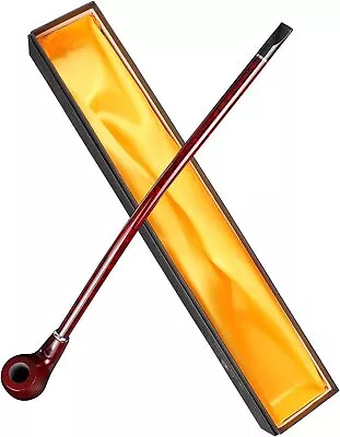 Hysagtek Long Churchwarden Tobacco Pipe Wooden Long Stem Smoking Pipe With Gift • £19.07