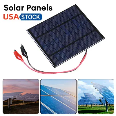 Portable Outdoor 12V 5W Solar Panel External Battery Charger With Clip Car Boat • $13.50