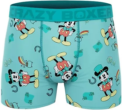 Mickey Mouse Underwear Mens Medium 32-34 Crazy Boxer Briefs St Patricks Day • $13.94