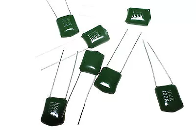 0.1uF 100V Metal Film Illinois Capacitor 104UMR100K Green Chicklet 0.1 NOS X100  • $14.99