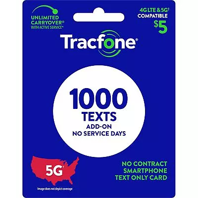 Tracfone $5 Text Add–On Card 1000 TXT [Physical Delivery] • $5