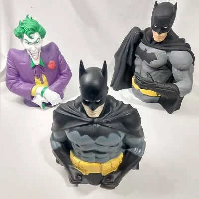 Vintage BATMAN & Joker Vinyl Bank Lot Monogram DC Comics 7  Dark Knight EX Cond • $25