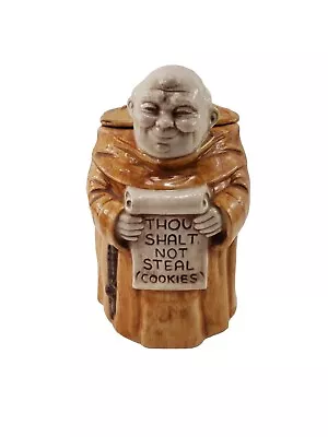 Vintage Friar Tuck Monk Cookie Jar  Thou Shall Not Steal Treasure Craft USA  • $39.96