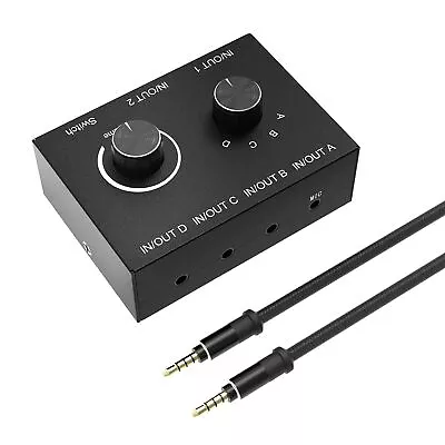 4-Port 3.5mm Stereo Audio Switch 3.5mm+RCA Audio Switcher 4 Input 2 Output/2... • $41.09