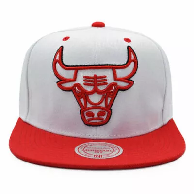 Men's Mitchell & Ness White/Red NBA Chicago Bulls XL Pop Team Snapback - OSFA • $24.95