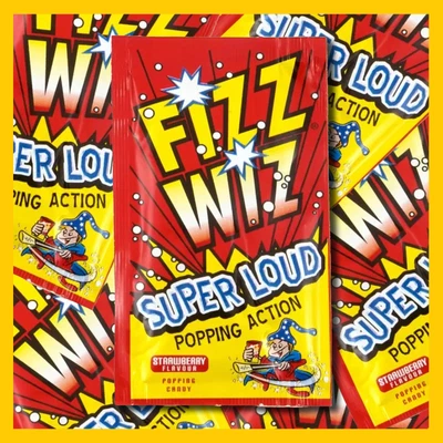 £2.95 • Buy 5 X Fizz Wiz STRAWBERRY POPPING CANDY Retro Sweets Space Dust Vegetarian Loud