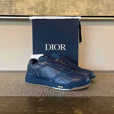 Dior  B27 LT World Tour Oblique Low Top Sneakers In Navy  BNWB 40 IT / 7 US • $1095