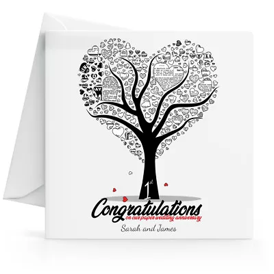 £2.95 • Buy Personalised 1st Paper Wedding Anniversary Card - Wife, Husband Pick Your Or Our