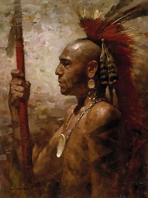 Z S Liang PEQUOT WARRIOR Giclee Canvas Native American #75/75 • $187.50