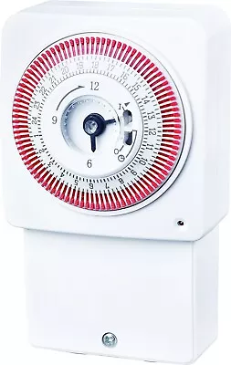 Masterplug Energy Saving 24-Hour Immersion Heater Segment Timer WhiteRed • £10.49
