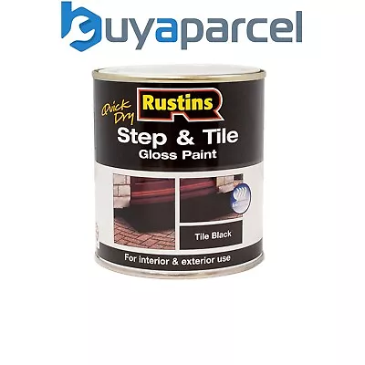 Rustins STBLW1000 Quick Dry Step & Tile Paint Gloss Black 1 Litre RUSSTPBK1LQ • £21.39