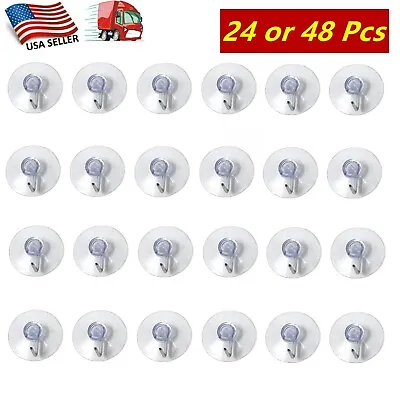 24/48 Pcs Multi-function Heavy Duty Suction Cups Hooks 1.50  Hang Up To 1000g • $7.95