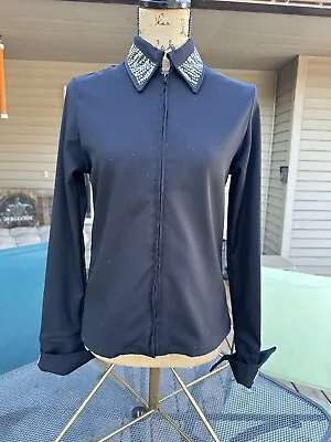 Black Ladies Small Western Rail Show Shirt • $65