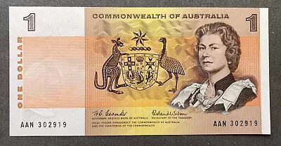 1966 Australia $1 One Dollar Banknote Coombs Wilson Prefix AAN • $16.50