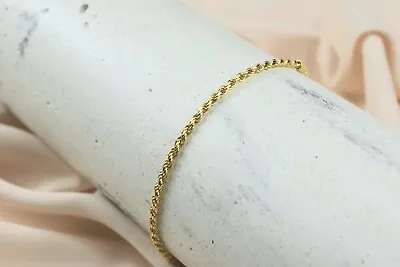 925 Sterling Silver Twisted Braceled 18k Gold Plated • £7.99