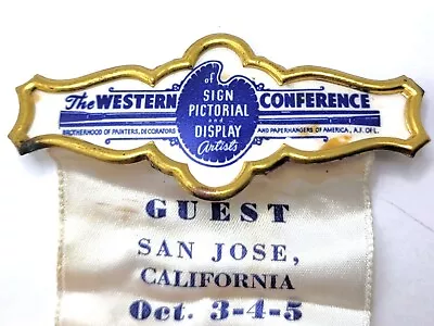 Vintage 1960 Union Badge/ Pin- Western Conference Of Sign Pictorial And Display • $59