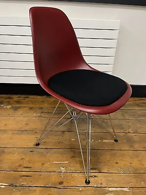 Genuine VITRA DSR CHARLES EAMES CHAIR Oxide Red Nero Seat Pad Option 8 Available • £140
